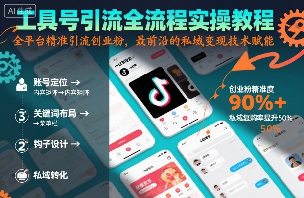 工具号引流全流程保姆级实操教程，全平台精准引流创业粉，最前沿的私域变现技术赋能-最全项目网