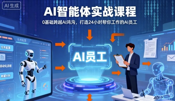 Ai智能体实战课程，0基础跨越Ai鸿沟，打造24小时帮你工作的Ai员工，打破常规，以实战定义Ai-最全项目网