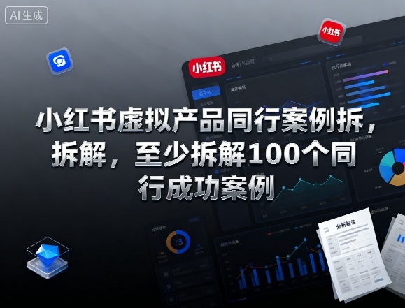小红书虚拟产品同行案例拆解，至少拆解100个同行成功案例-最全项目网