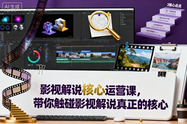 影视解说核心运营课，带你触碰影视解说真正的核心-最全项目网