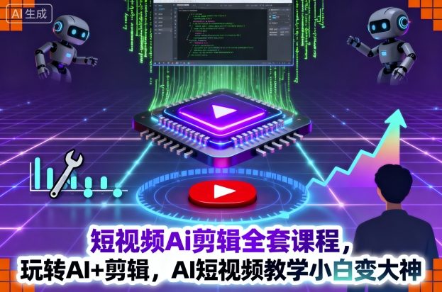 短视频Ai剪辑全套课程，玩转AI+剪辑，AI短视频教学小白变大神-最全项目网