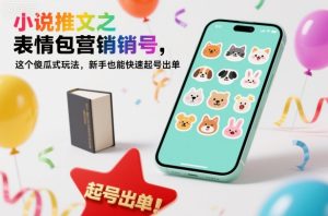 小说推文之表情包营销号,这个傻瓜式玩法,新手也能快速起号出单-最全项目网