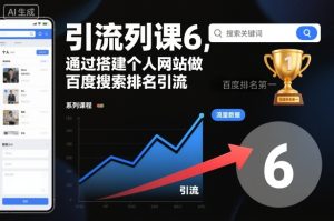 引流系列课6，通过搭建个人网站做百度搜索排名引流-最全项目网