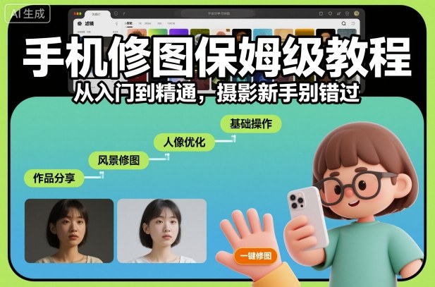 手机修图保姆级教程，从入门到精通，摄影新手别错过-最全项目网