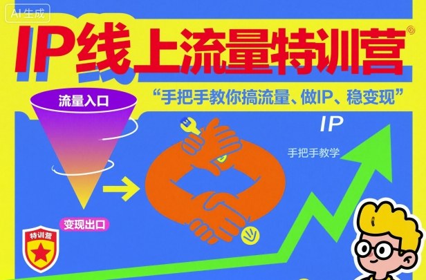 IP线上流量特训营，手把手教你搞流量、做IP、稳变现-最全项目网
