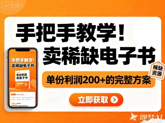 手把手教学！在小红书卖稀缺电子书，单份利润2张+的完整方案-最全项目网