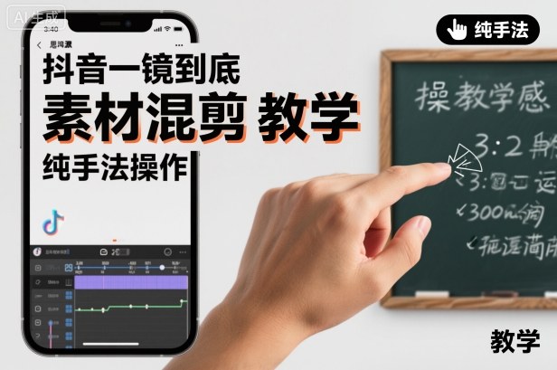 抖音一镜到底素材混剪教学，纯手法操作-最全项目网