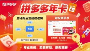 拼多多年卡,拼多多全链路运营底层逻辑,超级爆单术【更新10月】-最全项目网