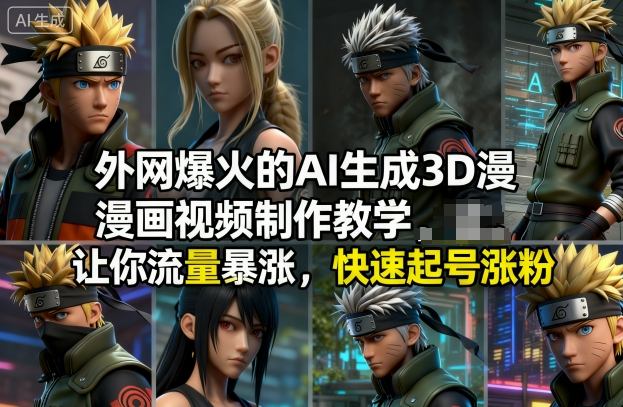 外网爆火的AI生成3D漫画视频制作教学，让你流量暴涨，快速起号涨粉！-最全项目网