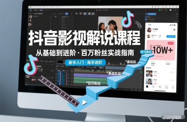 抖音百万粉丝影视解说课程，基础到进阶课，适合新手和进阶学习-最全项目网
