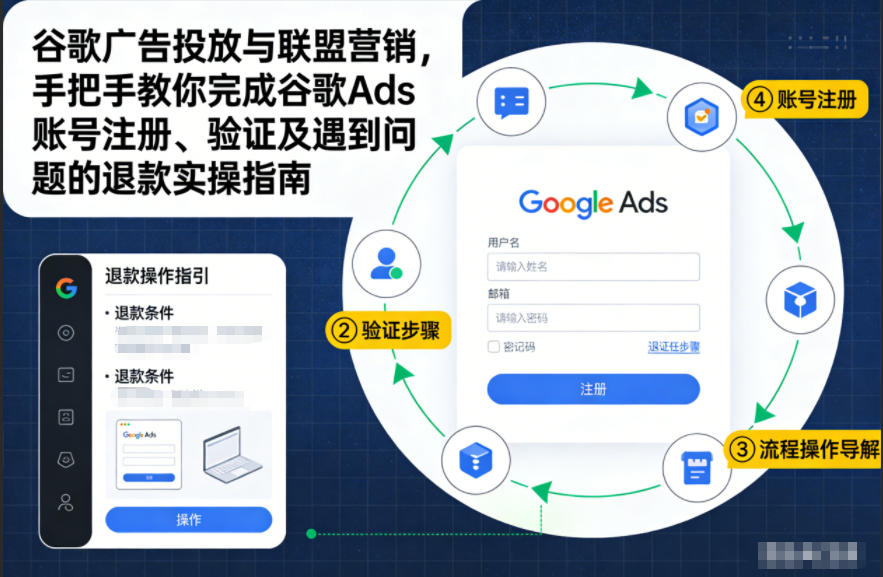 谷歌广告投放与联盟营销，手把手教你完成谷歌Ads账号注册、验证及遇到问题的退款实操指南-最全项目网