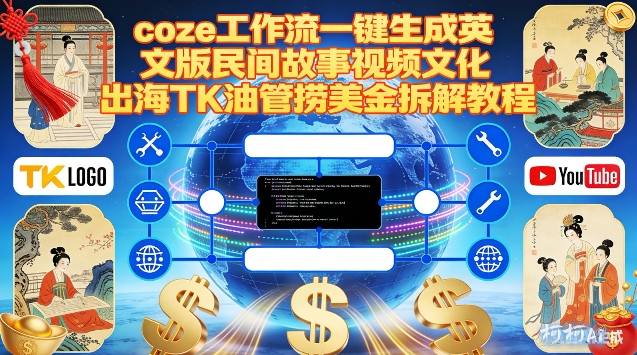 Coze扣子工作流一键生成英文版民间故事视频，文化出海TK油管捞美金拆解教程-最全项目网