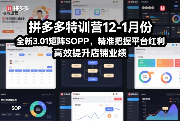 拼多多特训营12-1月份，全新3.01矩阵Sop，精准把握平台红利，高效提升店铺业绩-最全项目网