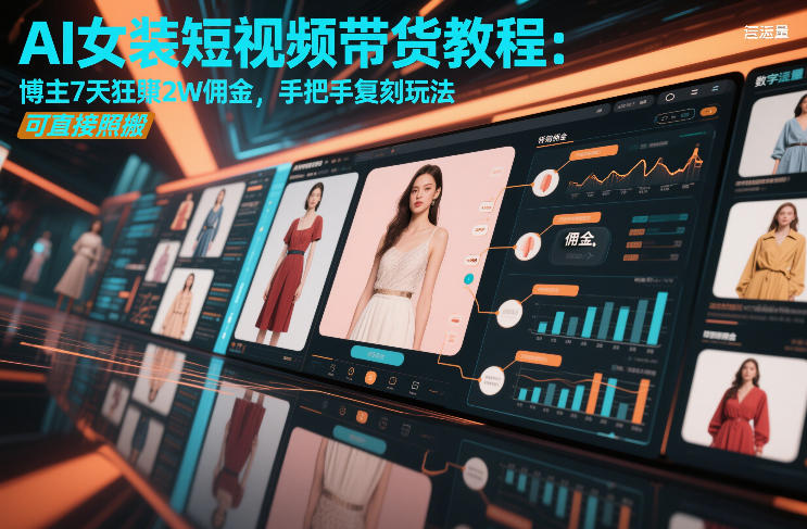 AI女装短视频带货教程：博主7天狂賺2W佣金，手把手复刻玩法，可直接照搬-最全项目网