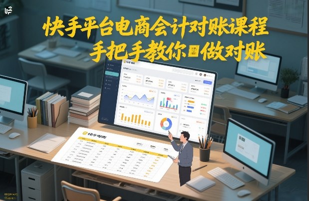 快手平台电商会计对账课程，手把手教你做对账-最全项目网