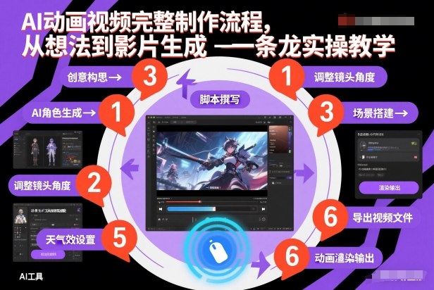 AI动画视频完整制作流程，从想法到影片生成一条龙实操教学-最全项目网