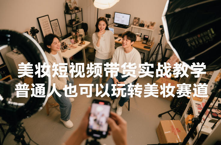 美妆短视频带货实战教学，普通人也可以玩转美妆赛道-最全项目网