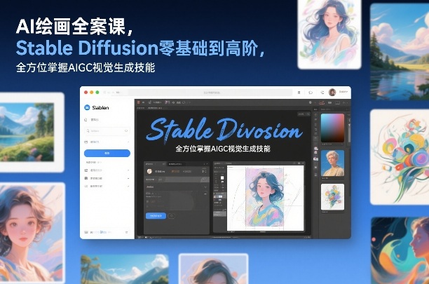 AI绘画全案课，Stable Diffusion零基础到高阶，全方位掌握AIGC视觉生成技能-最全项目网