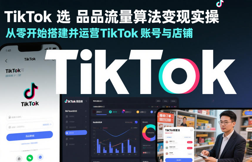 TikTok选品流量算法变现实操，从零开始搭建并运营TikTok账号与店铺-最全项目网