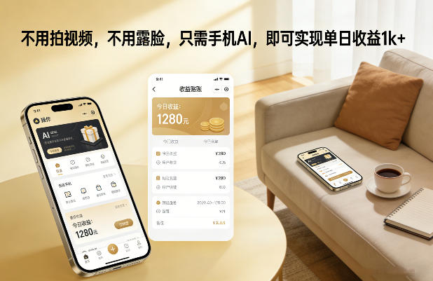 不用拍视频，不用露脸，只需手机AI，即可实现单日收益1k+【揭秘】-最全项目网