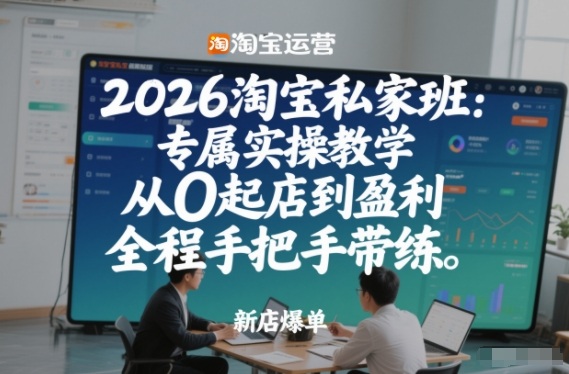 2026淘宝私家班：专属实操教学，从0起店到盈利，全程手把手带练-最全项目网