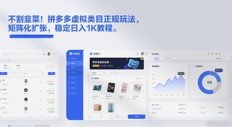 不割韭菜！拼多多虚拟类目正规玩法，矩阵化扩张，稳定日入1K教程【揭秘】-最全项目网