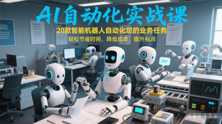 AI自动化实战课：20款智能机器人自动化您的业务任务，轻松节省时间，降低成本，提升利润-最全项目网