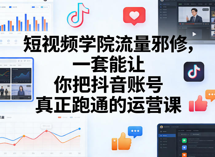 短视频学院流量邪修，一套能让你把抖音账号真正跑通的运营课-最全项目网