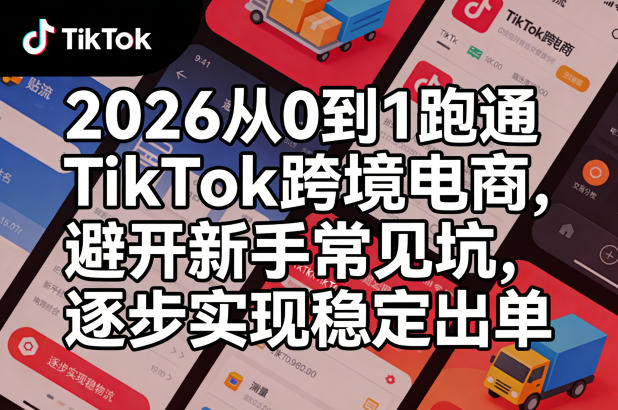 2026从0到1跑通TikTok跨境电商，避开新手常见坑，逐步实现稳定出单-最全项目网