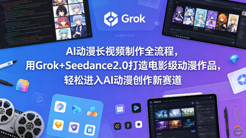 AI动漫长视频制作全流程，用Grok+Seedance2.0打造电影级动漫作品，轻松进入AI动漫创作新赛道-最全项目网