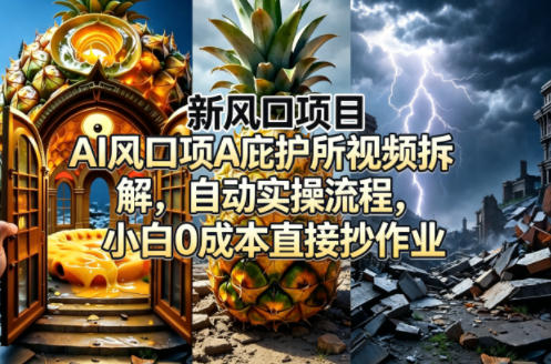 新风口项目AI庇护所视频拆解，自动实操流程，小白0成本直接抄作业-最全项目网