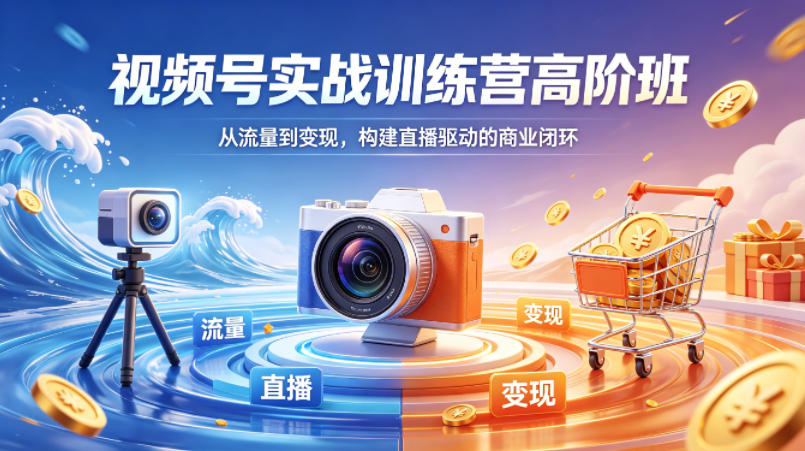 视频号实战训练营高阶班，从流量到变现，构建直播驱动的商业闭环（26年4月）-最全项目网