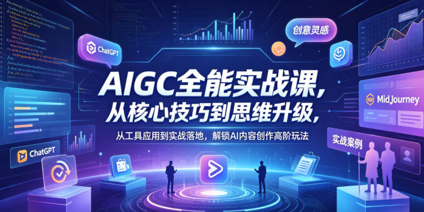 AIGC全能实战课，从核心技巧到思维升级，从工具应用到实战落地，解锁AI内容创作高阶玩法-最全项目网