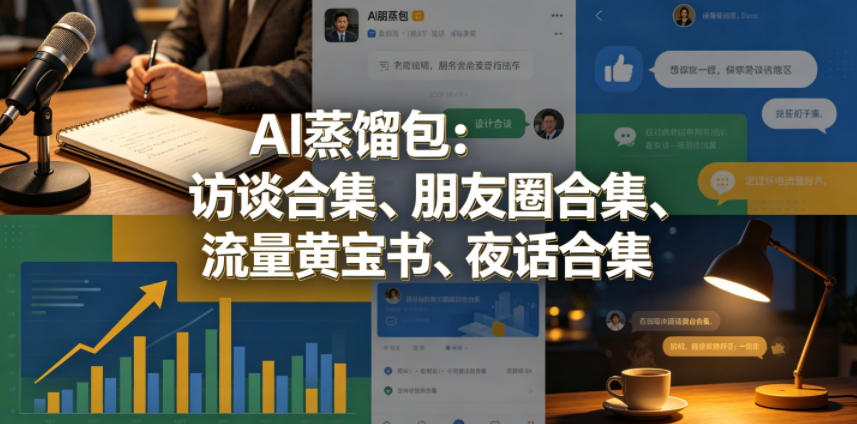 AI蒸馏包：访谈合集、朋友圈合集、流量黄宝书、夜话合集【文档】-最全项目网