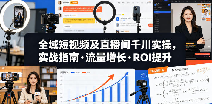 全域短视频及直播间千川实操，实战指南·流量增长·ROI提升-最全项目网