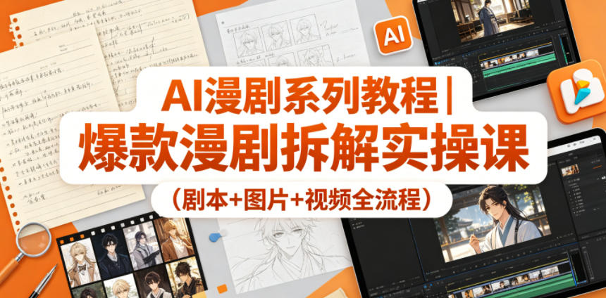 AI漫剧系列教程｜爆款漫剧拆解实操课（剧本+图片+视频全流程）-最全项目网