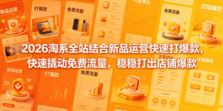 2026淘系全站结合新品运营快速打爆款，快速撬动免费流量，稳稳打出店铺爆款（更新5月12日）-最全项目网