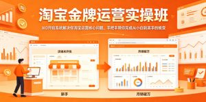淘宝金牌运营实操班，从0开始系统解决你淘宝运营核心问题，手把手带你完成从小白到高手的蜕变-最全项目网