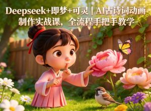 Deepseek+即梦+可灵｜AI古诗词动画制作实战课，全流程手把手教学-最全项目网