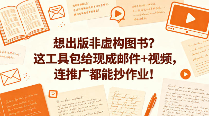 想出版非虚构图书？这工具包给现成邮件+视频，连推广都能抄作业！【原创双语字幕】-最全项目网
