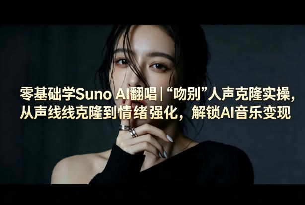 零基础学Suno AI翻唱｜《吻别》人声克隆实操，从声线克隆到情绪强化，解锁AI音乐变现-最全项目网