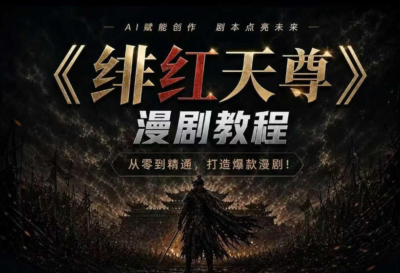 绯红天尊AI漫剧系统教程｜从零入门到精通，工具运用+剧本创作+爆款逻辑+提示词素材+镜头剪辑，全套爆款漫剧落地实战课-最全项目网