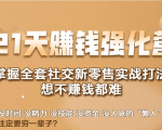 21天赚钱强化营，掌握全套社交新零售实战打法，赚回N倍学员-最全项目网