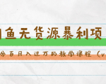 斜杠蜻蜓·闲鱼无货源暴利项目:让你百分百月入过万的教学课程(v1-v5班)-最全项目网