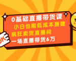 0基础直播带货课:小白也能低成本搭建疯狂卖货直播间:1场直播带货6万-最全项目网