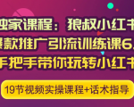 狼叔小红书爆款推广引流训练课6.0，手把手带你玩转小红书-最全项目网