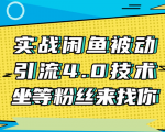 实战闲鱼被动引流4.0技术，坐等粉丝来找你，实操演示日加200+精准粉-最全项目网