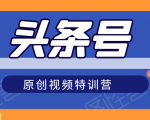 头条号原创视频特训营:一对一带你玩转短视频,新号10天日收益破252元-最全项目网