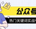 《公众号热门关键词实战引流特训营》5天涨5千精准粉,单独广点通每天赚百元-最全项目网