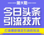 今日头条引流技术第9期,打造爆款稳定引流 百万阅读玩法,收入每月轻松过万-最全项目网